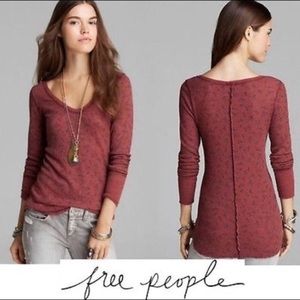 Free People Burgundy Long Sleeve Thermal 🍂